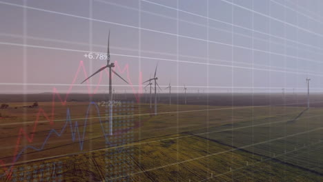 Animation-of-financial-data-processing-over-wind-turbines