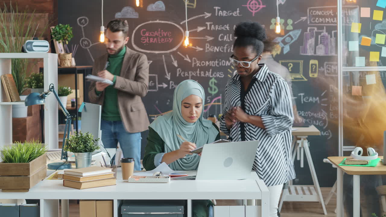 Business Meeting and Teamwork in a Modern Office