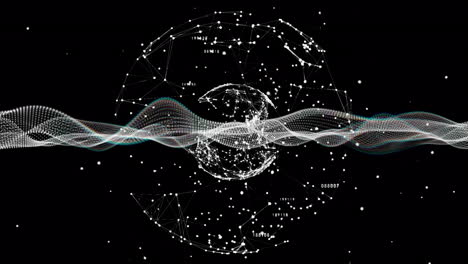 animation of globe with connections and data processing