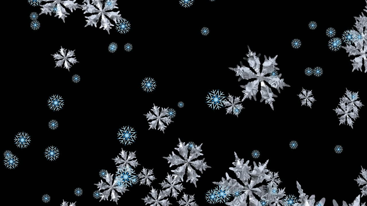 Animation of night winter scenery