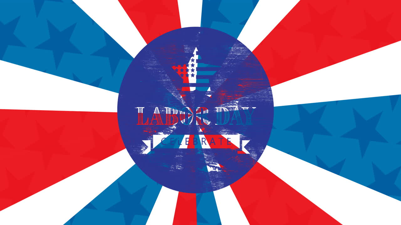 미국  ⁇ 발 패턴 위에 노동의 날 텍스트의 애니메이션