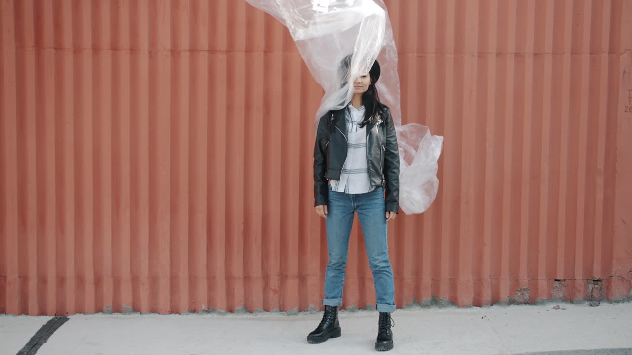 Woman in Fashionable Street Style