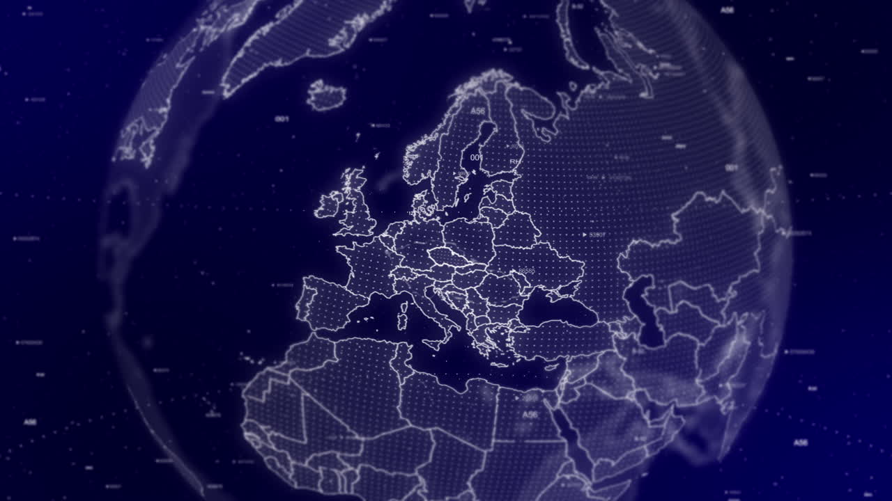 A cinematic video background showcases a digital globe rotating, zooming in on Czech Republic country