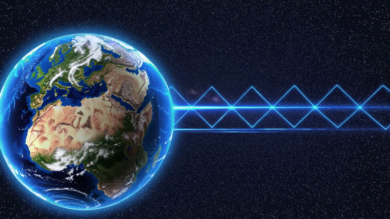 Earth in Space with Communication Lines