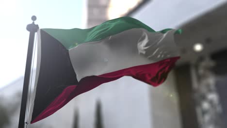 kuwaiti national flag. kuwait country waving flag. politics and news illustration