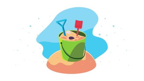 summer season on the island with sand bucket