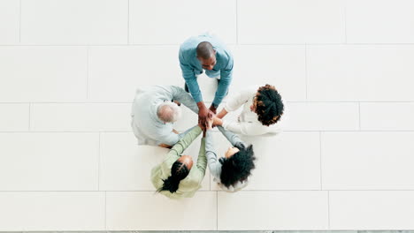 business people, stack hands