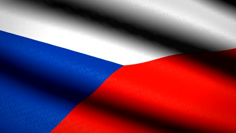 czech republic flag waving textile textured background. seamless loop animation. full screen. slow motion. 4k video