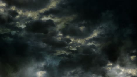a thunderstorm within the approaching dark cloud