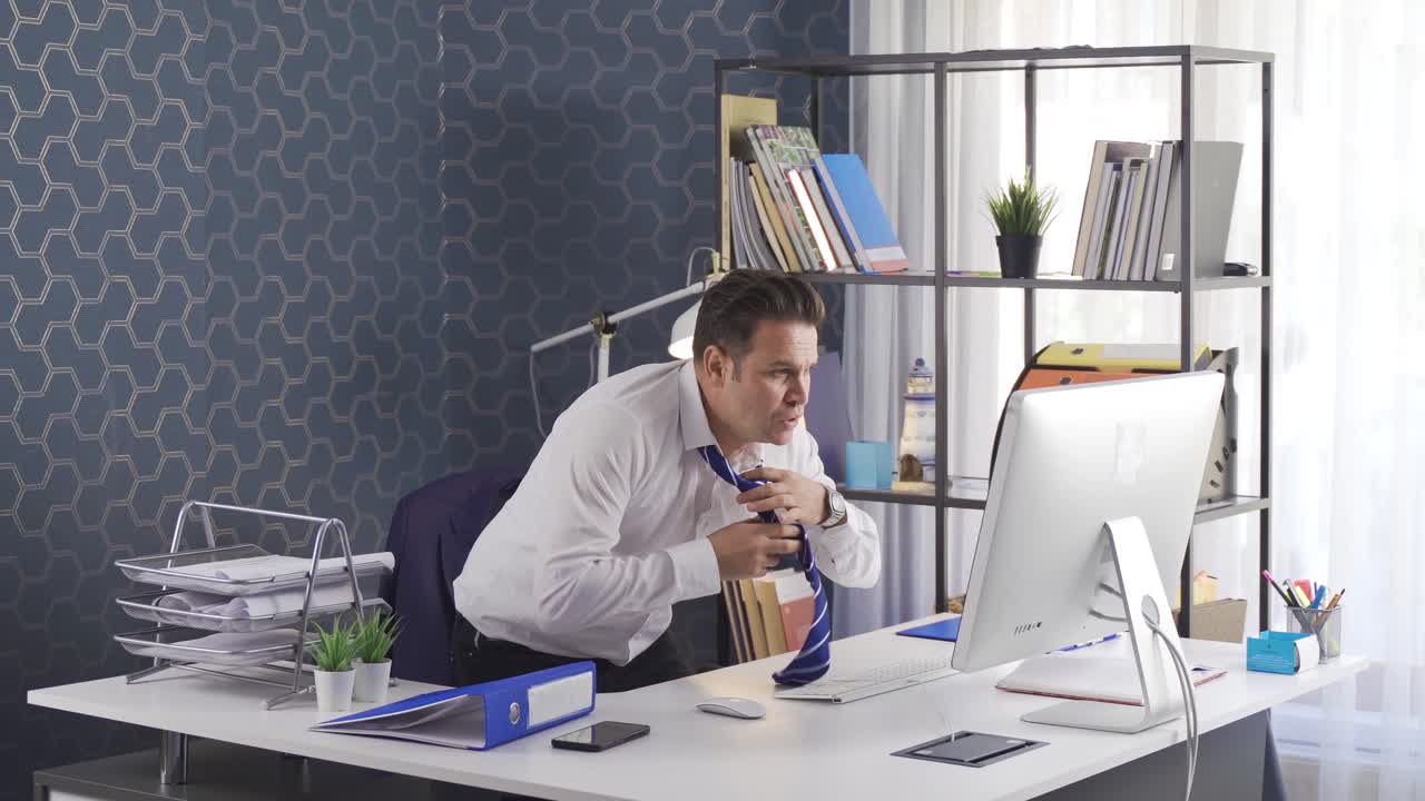 The businessman is late for the meeting. Waste of time.