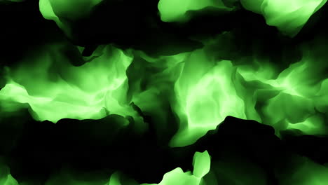 Eerie-green-swirl-chaotic,-glowing-lines-on-black