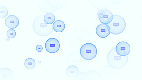 flying social message network icons on gradient background