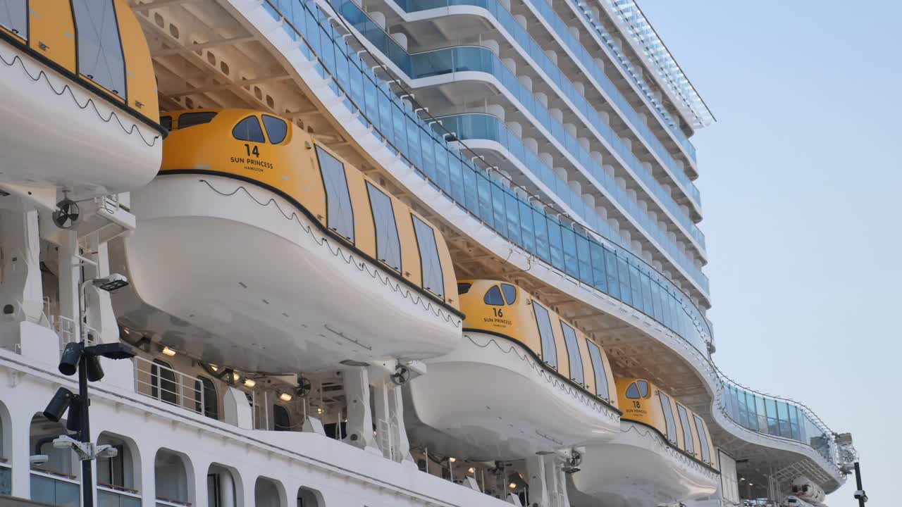 Lifeboats on a Cruise Ship