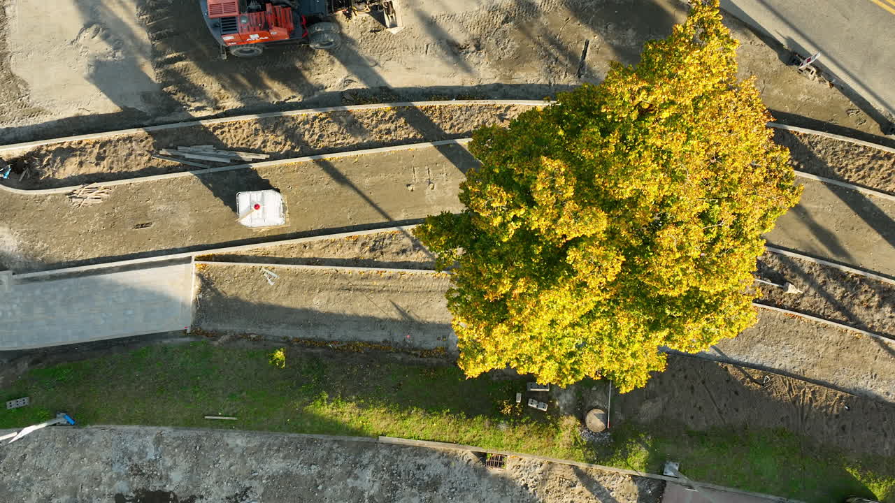 Aerial View of Road Construction Project