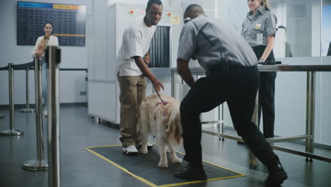 airport security check with dog