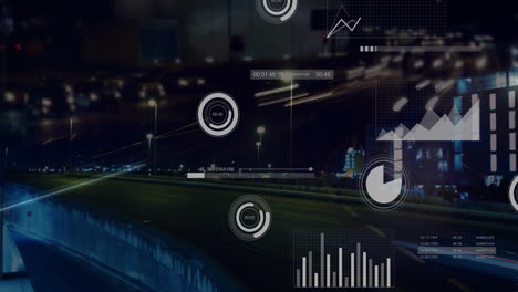 análisis de datos y animación de gráficos sobre el tráfico de la ciudad por la noche