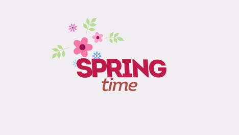 tiempo de primavera con flores de colores en degradado blanco