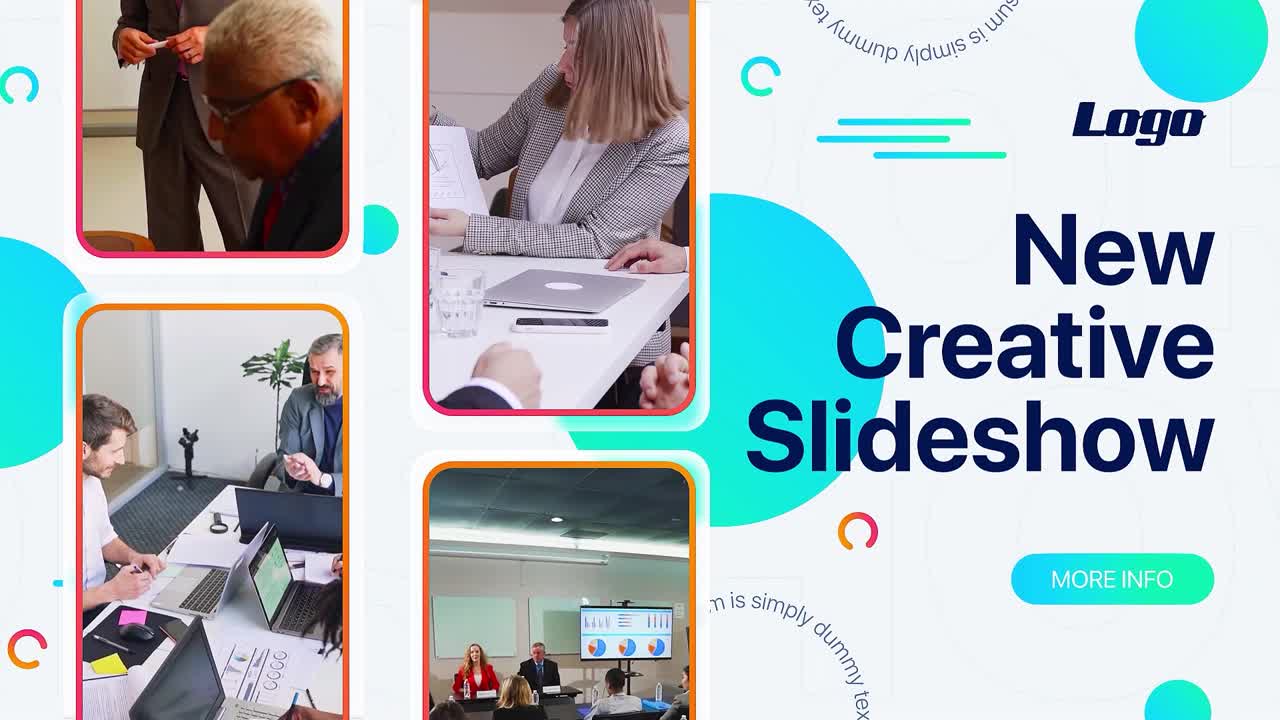 Professionel virksomheds-slideshow skabelon til forretningspræsentationer og virksomhedsprofilvideoer.