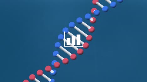 animación de la cadena de adn sobre el gráfico