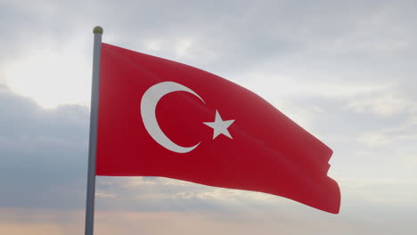 turkish flag waving in the wind.