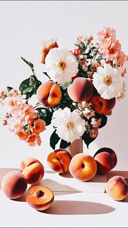 peach and floral arrangement
