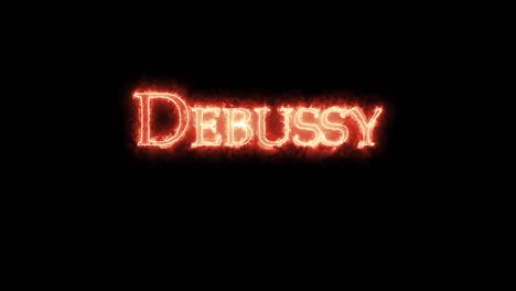 debussy escrito con fuego. bucle