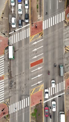 drone shot traffic crossroads rush hour cloudy morning