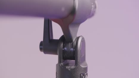 close-up of a microphone stand