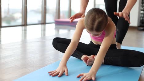 Yoga with Children Mom and Daughter Doing Stretching Morning Gymnastics Yoga with Children Mom and Daughter Doing Stretching Morning Gymnastics Healthy Lifestyle
