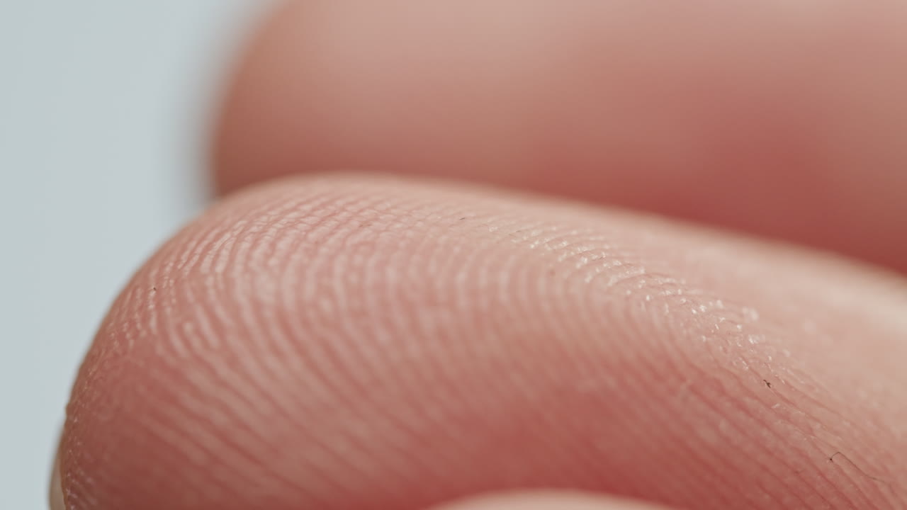 Close-up view of finger ridges