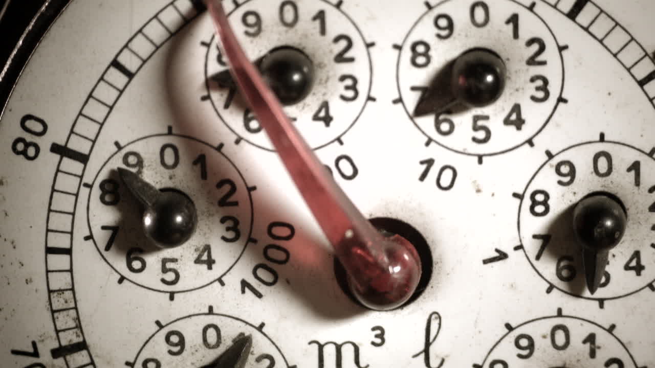 medidor de gas antiguo de los años 70 del siglo xx.