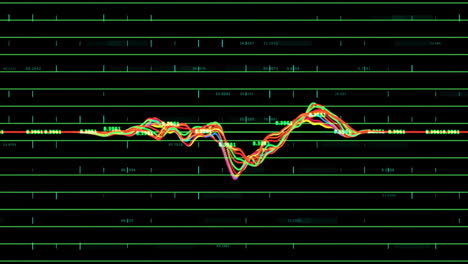 animación de diagramas y procesamiento de datos sobre fondo negro