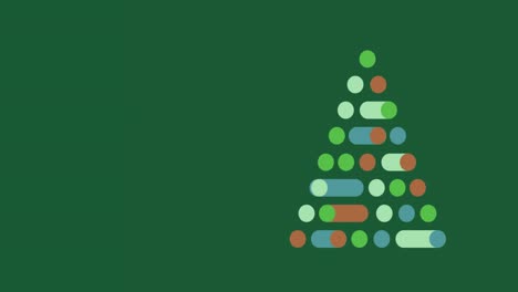 Digital Christmas tree against green background