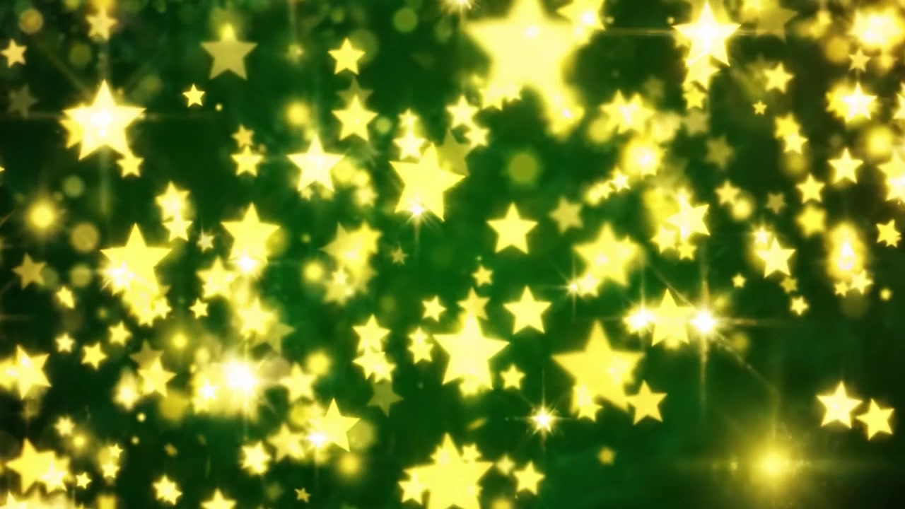 Un fondo verde mágico con estrellas brillantes: Una transición encantadora de una fantasía sutil a una deslumbrante celebración de luces y colores que evoca la alegría festiva.