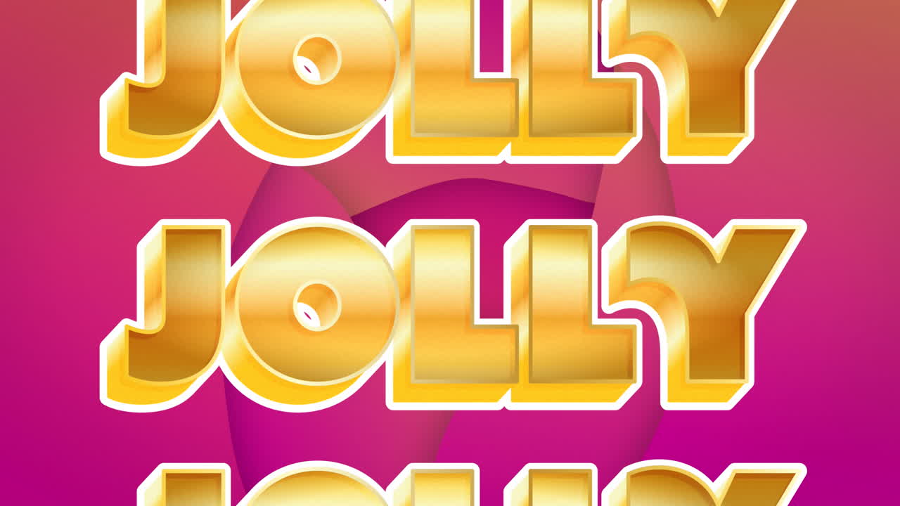 animación de texto alegre repetido sobre formas sobre fondo rojo