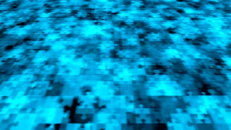 abstracto rompecabezas perspectiva vista ilustración de color azul patrón brillante fondo en movimiento, sin costuras de bucle animación 4k