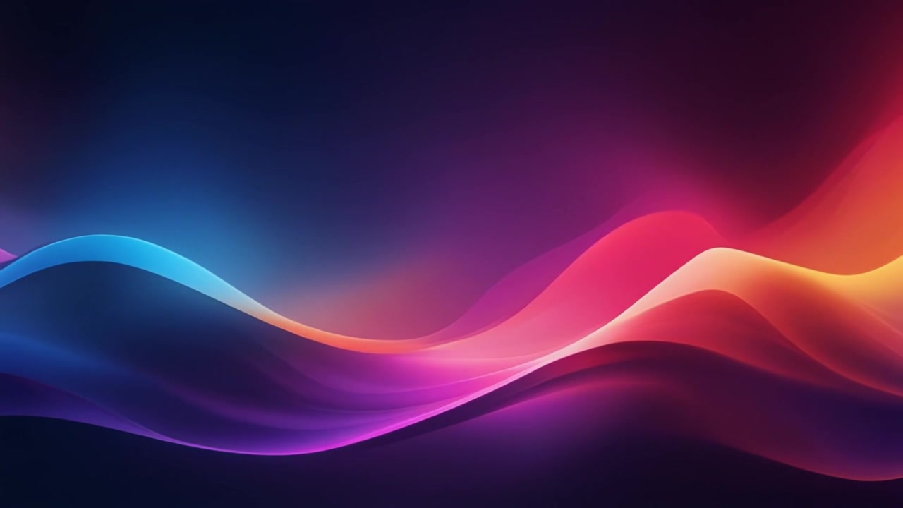 Abstract Background with Flowing Neon Waves in Vibrant Colors