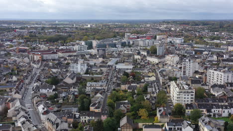 vista aérea área urbana le mans casas y edificios día nublado área urbana francia