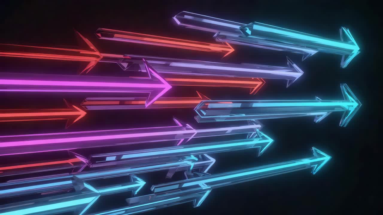 Neon Arrows in Motion