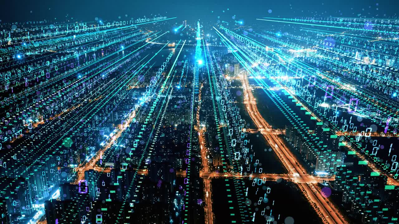 Modern city with wireless network connection concept