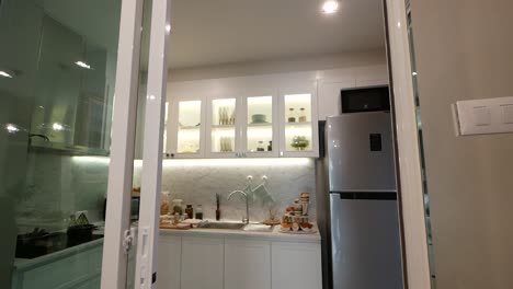 stylish kitchen and pantry area decoration with appliances