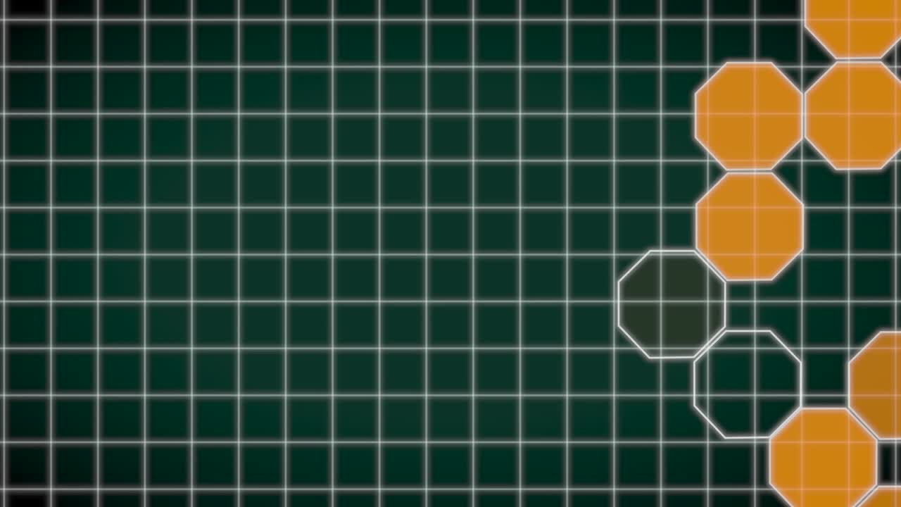 녹색 그리드와 노란색 박이는 육각형이 오른쪽에 배치되어 있습니다.
