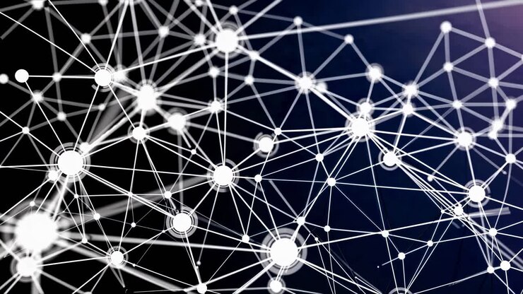 Concetto di rete astratta con nodi e linee interconnessi