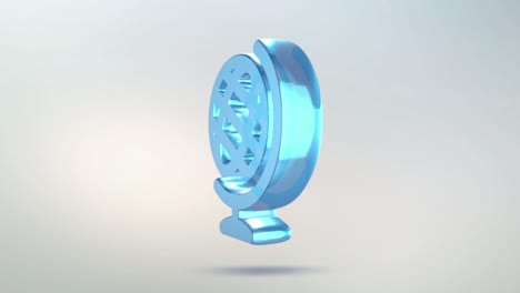 globe icon is made of glass. translucent rotating globe icon with alpha channel blue green color. seamless looping symbol 3d figure