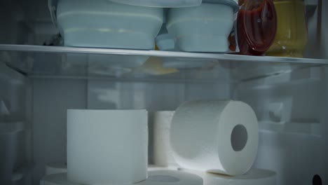 panic purchases of toilet paper are already stored in the refrigerator