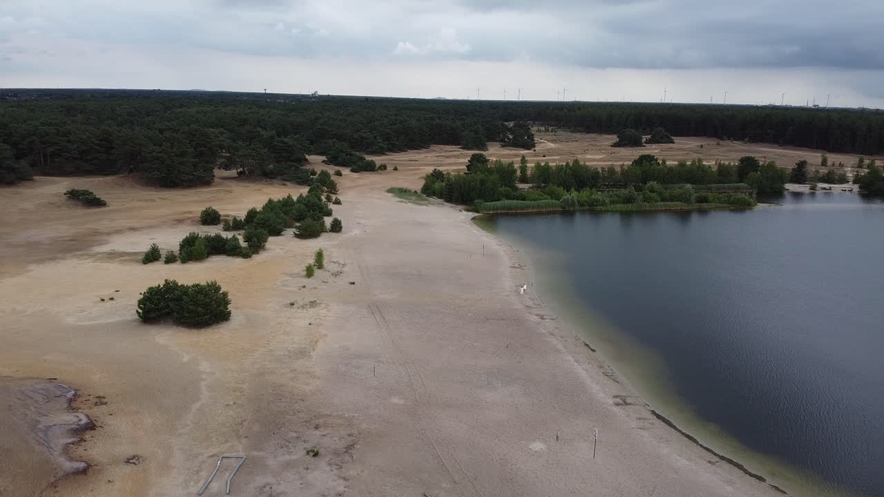 The sahara beach in Lommel, Belgium (aerial).
