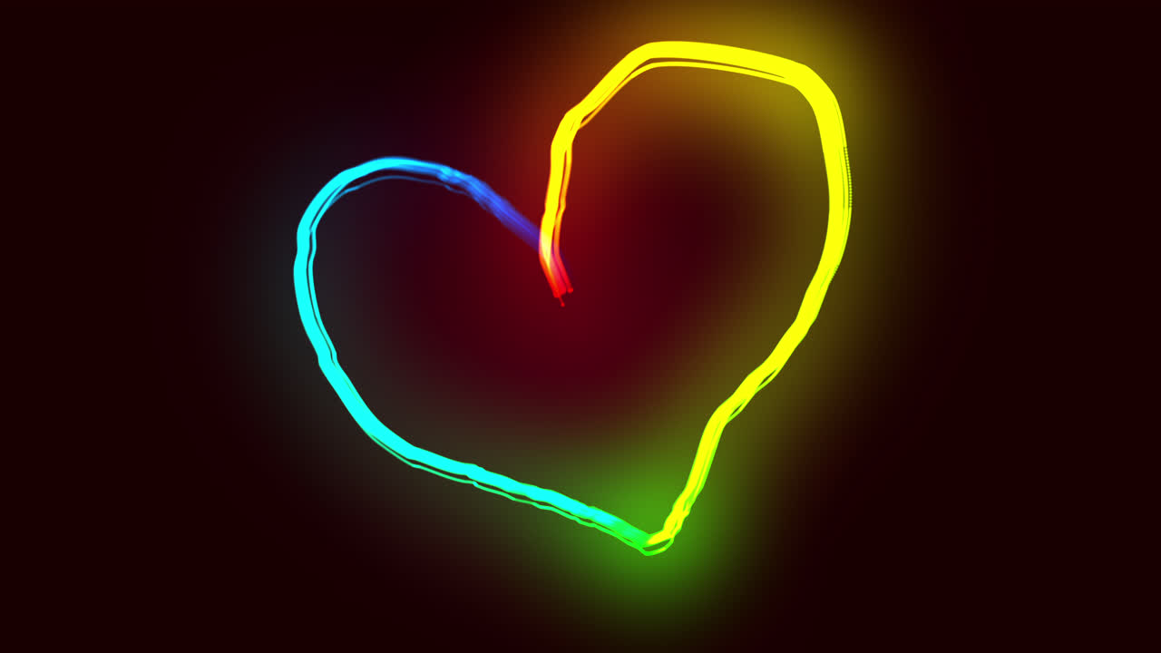 검은 바탕에 심장 모양을 형성하는 심장 트레일