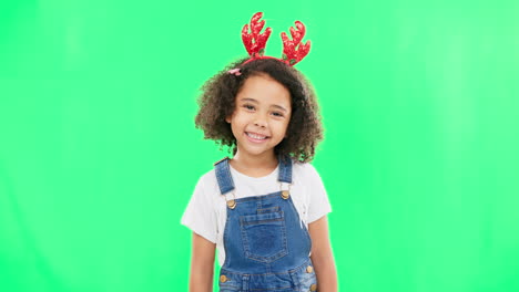 Children,-christmas-and-a-girl-on-a-green-screen