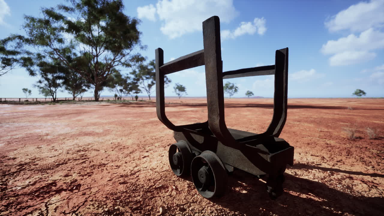 사막 에 있는  ⁇ 은 산화 된 광산 카트