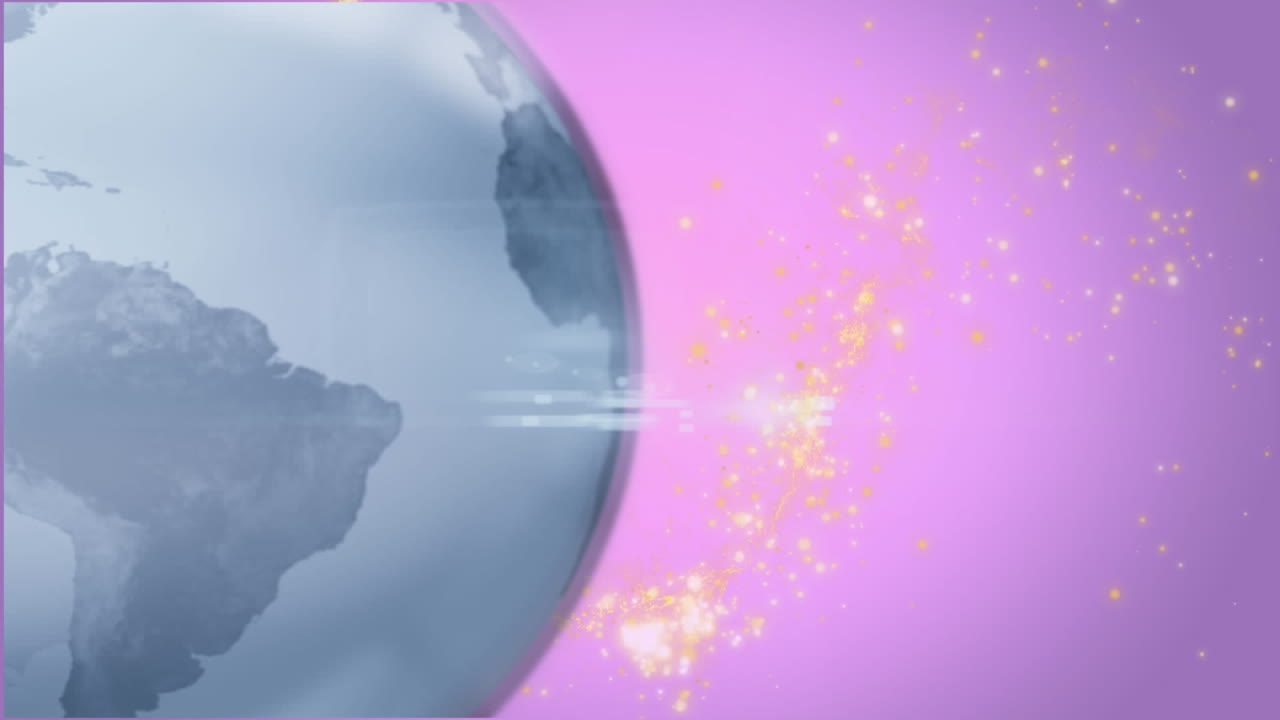 빛의 반점 위에서 회전하는 지구의 애니메이션